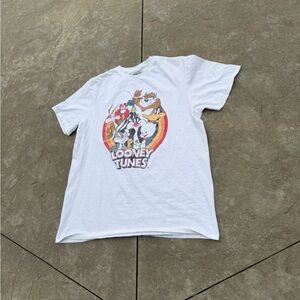 Looney Tunes Graphic T-Shirt White Large Retro Characters